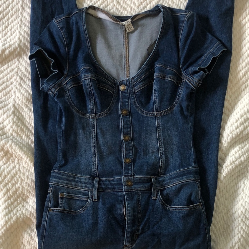 Guess Dark Blue Denim Women's Jumpsuit Overalls